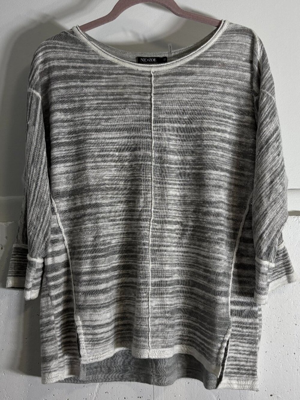 NIC+ZOE Gray & White Knit Top